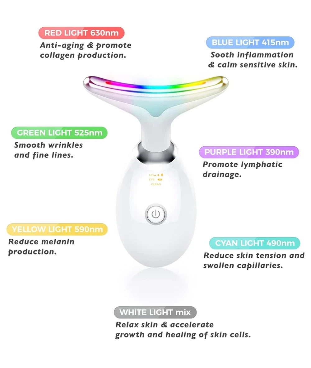 Neck Face Lifter EMS Neck Face Lifting Massager Skin Tighten Device LED Photon Therapy Anti Wrinkle Double Chin Remover 7 Modes