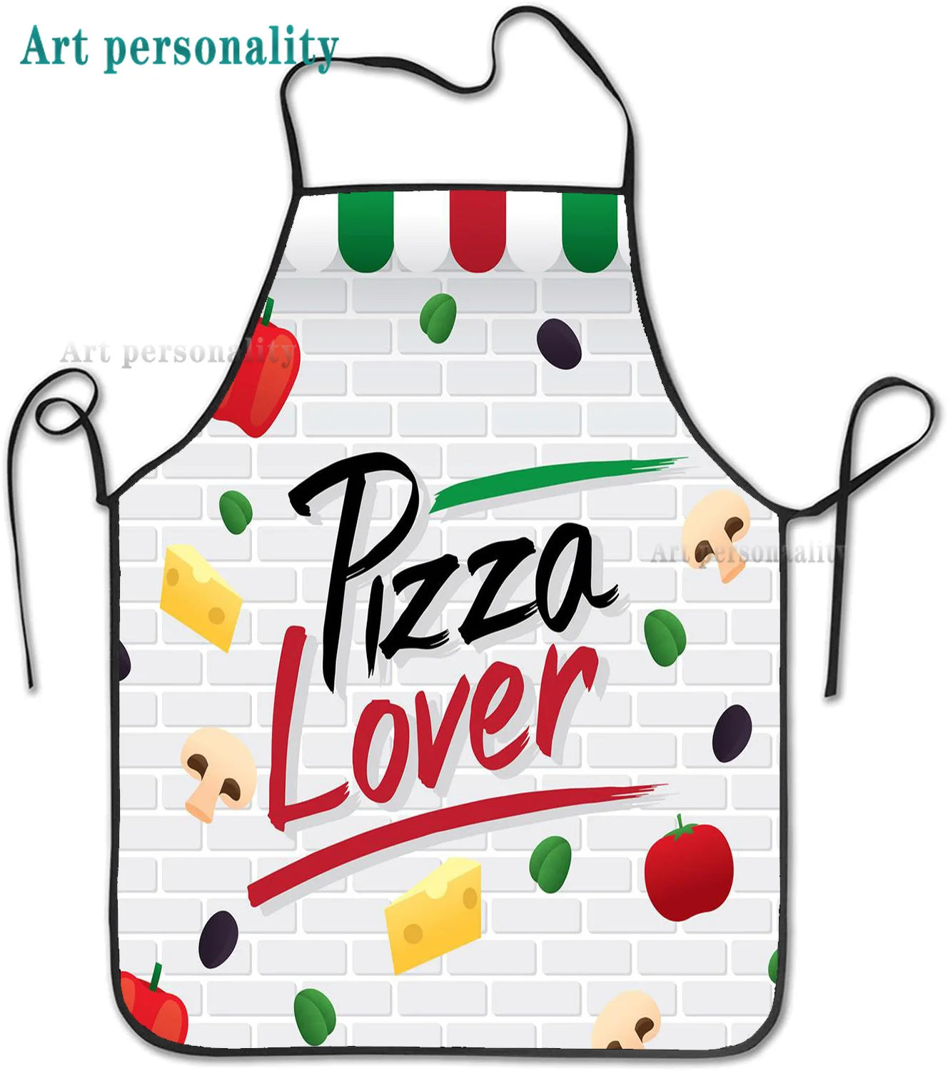 Italy Flag Cartoon Chef Pizza Apron Theme Cooking Chef Work Shop Women Men Adult Girl Kid Weavers Baking BBQ Grilling Kitchen
