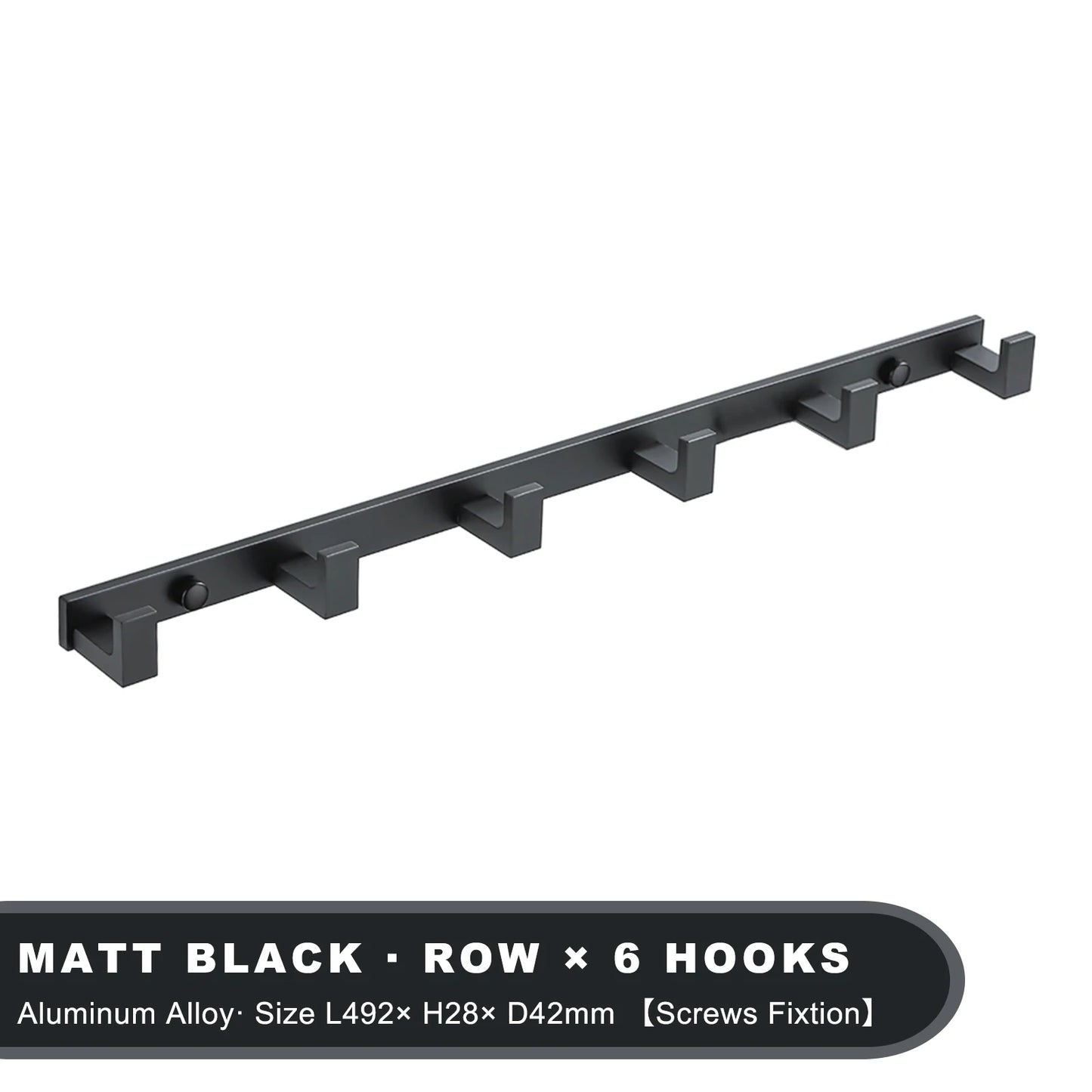 Household Wall Coat Rack Black Hooks For Hangging Clothes Towel Hanger Bathroom Robe Hook Heavy Duty Kitchen Accessories