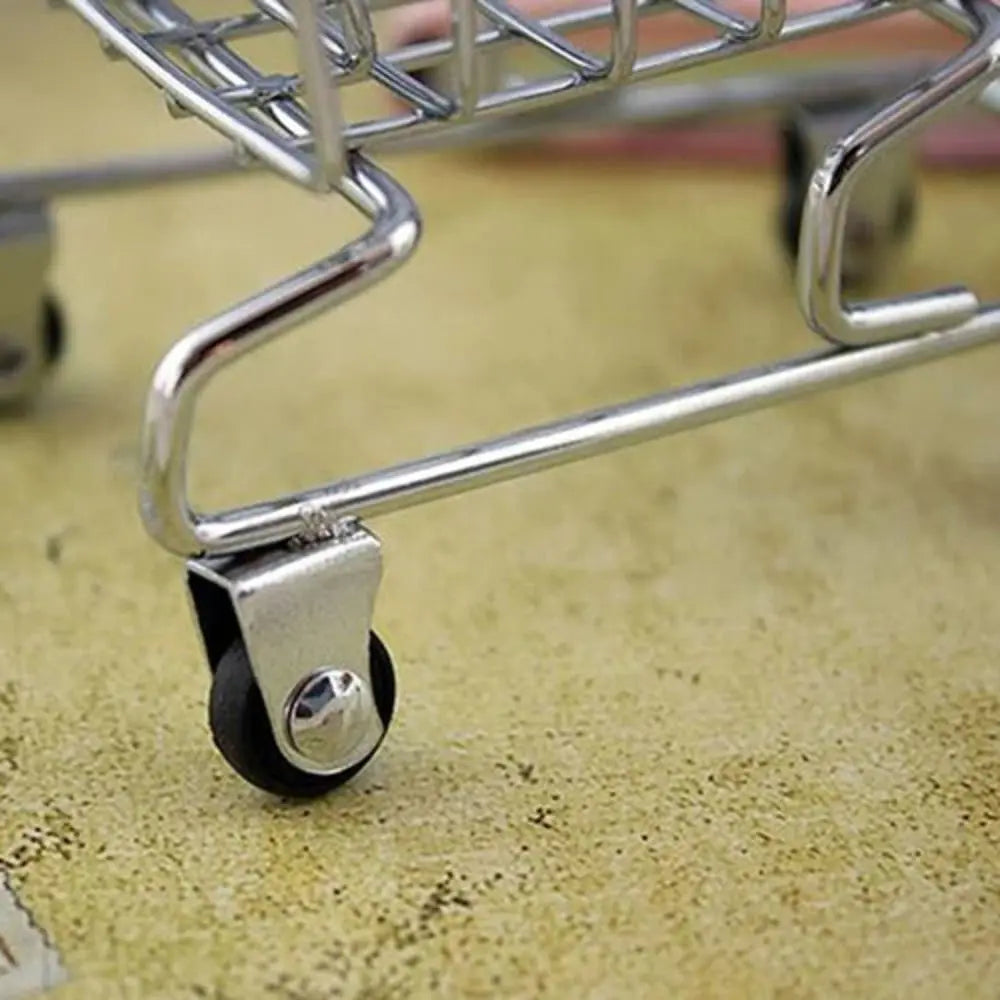 Mini Supermarket Shopping Trolley Cart Desktop Model Children's Toys Home Decoration Miniature