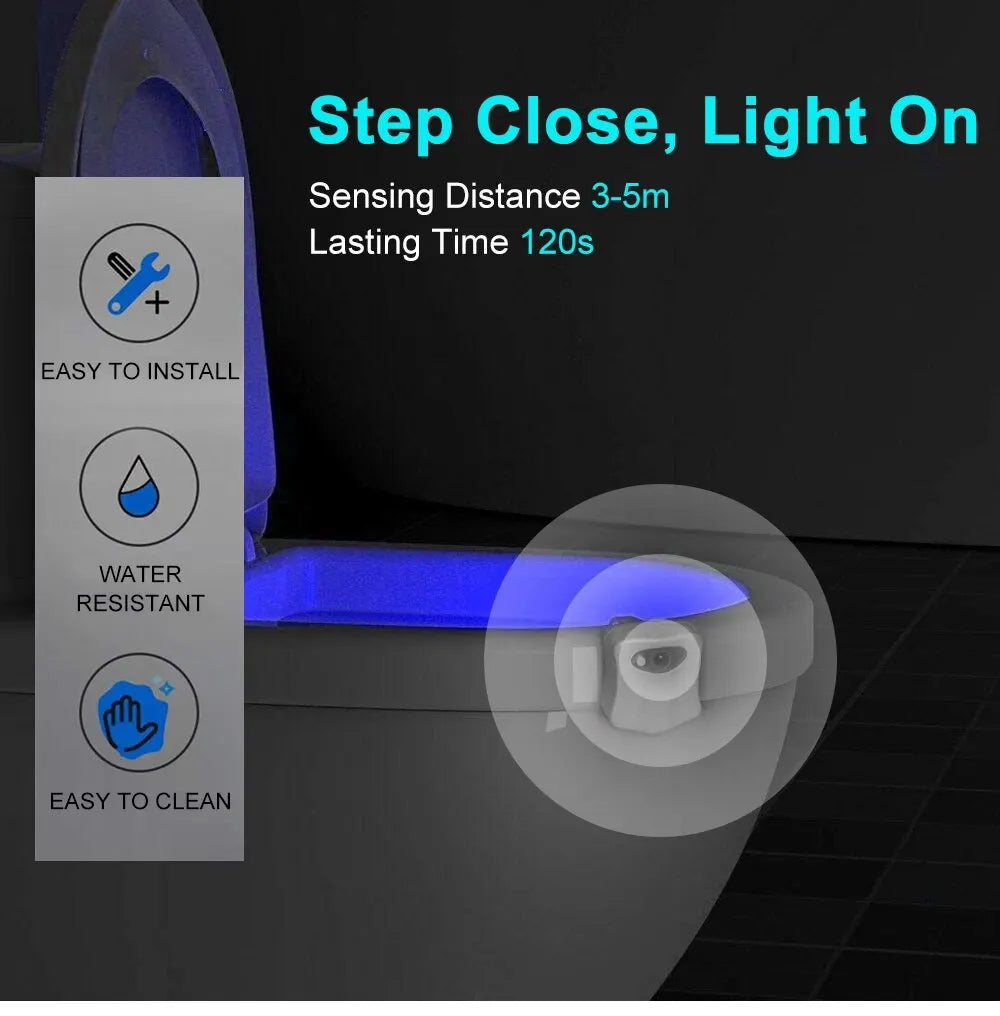Mini Kawayi Human Infrared Sensing Light LED Night Light Stick Toilet 16/8 Color Bathroom Colorful Motion Sensing Night Light