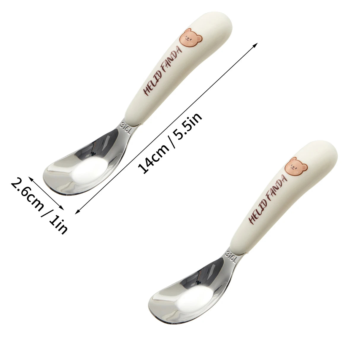 WORTHBUY Kid Spoon Fork Chopsticks 316 Stainless Steel Cutlery Set Cute Tableware Set Kitchen Children Food Feeding Dining Set