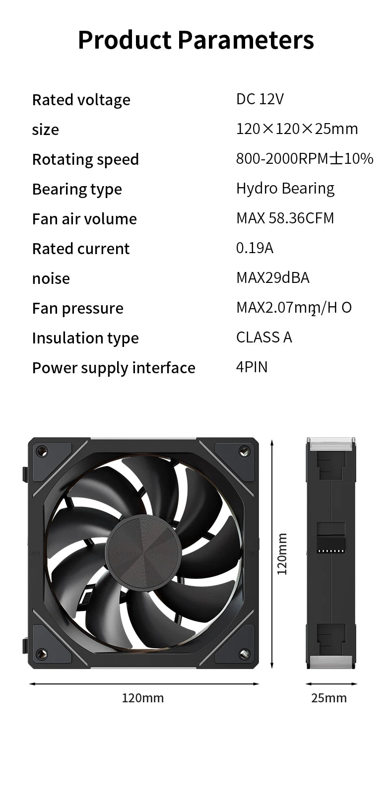 TEUCER JM-5 Wireless Cooling Fan Kit ARGB Light Effect 800-2000RPM Case Fan Compatible with 240 360 Water Cooling Radiator