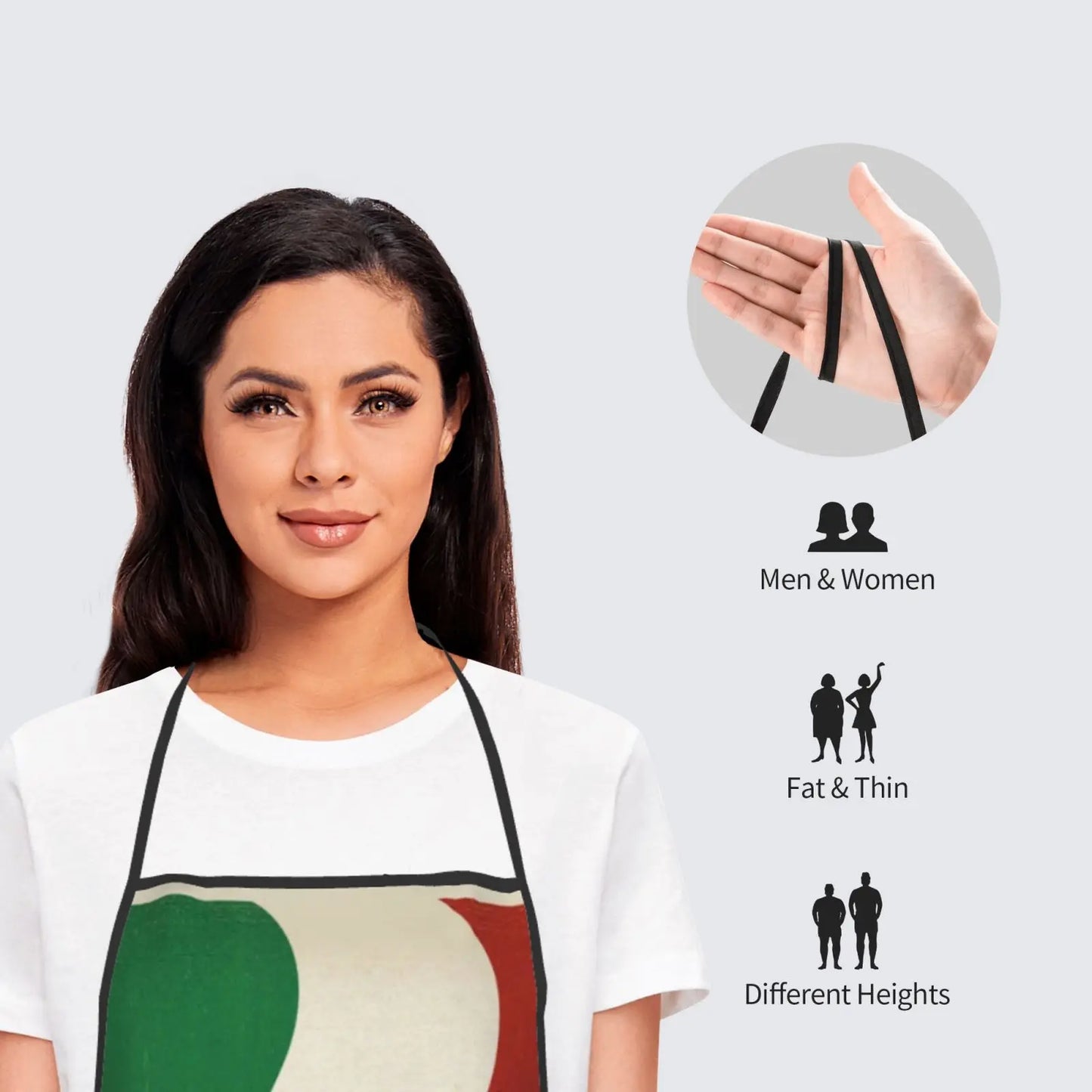 Italy Flag Cartoon Chef Pizza Apron Theme Cooking Chef Work Shop Women Men Adult Girl Kid Weavers Baking BBQ Grilling Kitchen