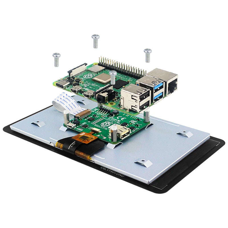 Raspberry Pi 4 Touch Screen Acrylic Case for 7 Inch Display Holder Case Black Monitor Bracket for Raspberry Pi 4B/3B+/3B LCD