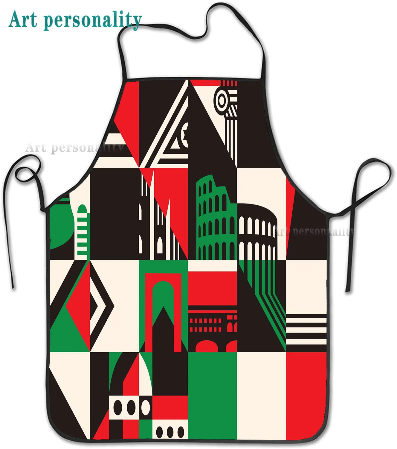 Italy Flag Cartoon Chef Pizza Apron Theme Cooking Chef Work Shop Women Men Adult Girl Kid Weavers Baking BBQ Grilling Kitchen