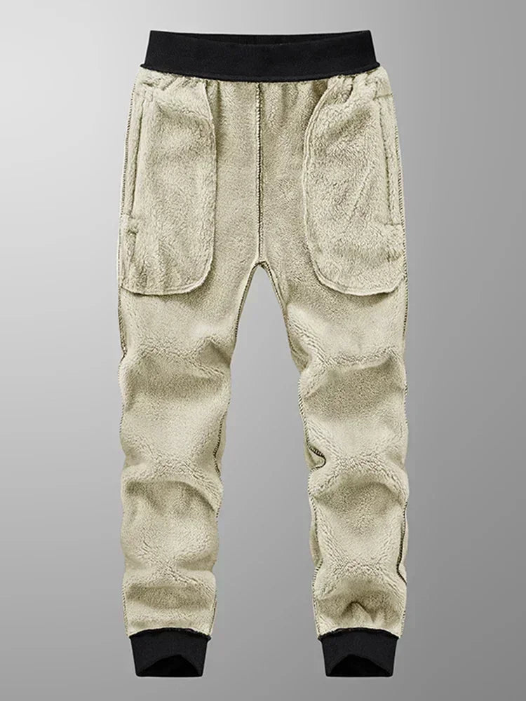 Winter Men's Sweatpants Thick Warm Fleece Joggers Sportswear Zip Pockets Cotton Casual Track Pants Plus Size 6XL 7XL 8XL
