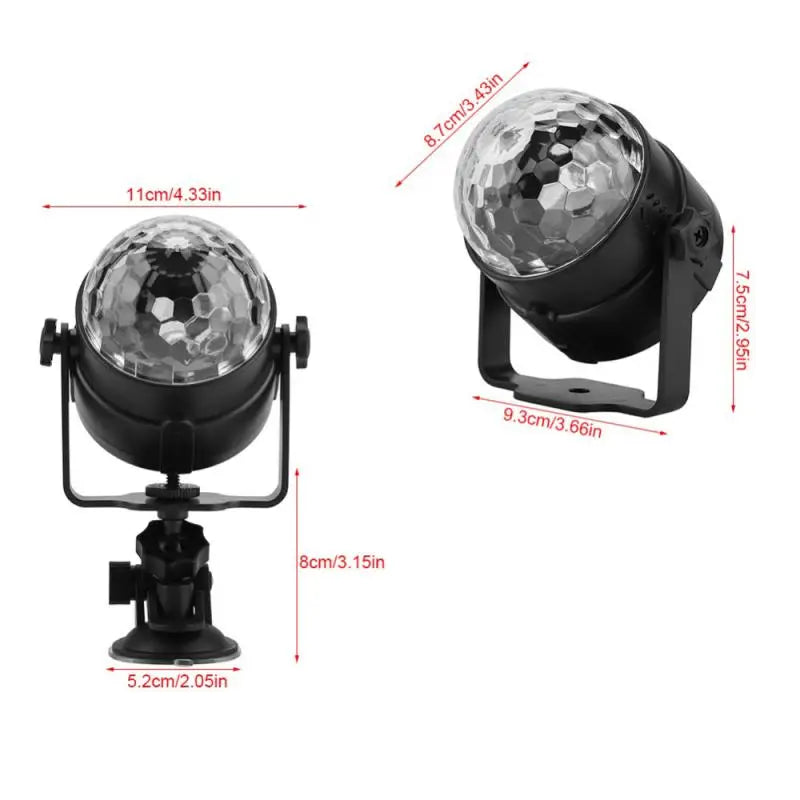 RGB Disco Ball Party Lights DJ Disco Light LED Projector Strobe Lamps Birthday Party Car Club Bar Karaoke Xmas Sound Lights 2024
