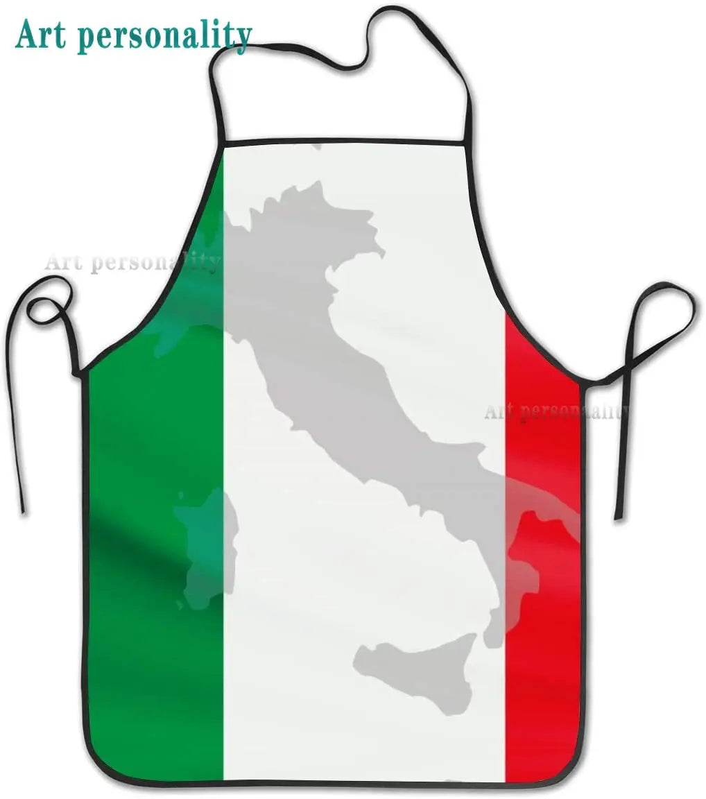 Italy Flag Cartoon Chef Pizza Apron Theme Cooking Chef Work Shop Women Men Adult Girl Kid Weavers Baking BBQ Grilling Kitchen