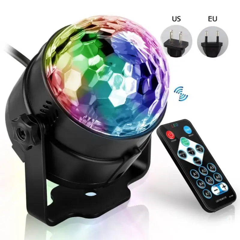 RGB Disco Ball Party Lights DJ Disco Light LED Projector Strobe Lamps Birthday Party Car Club Bar Karaoke Xmas Sound Lights 2024