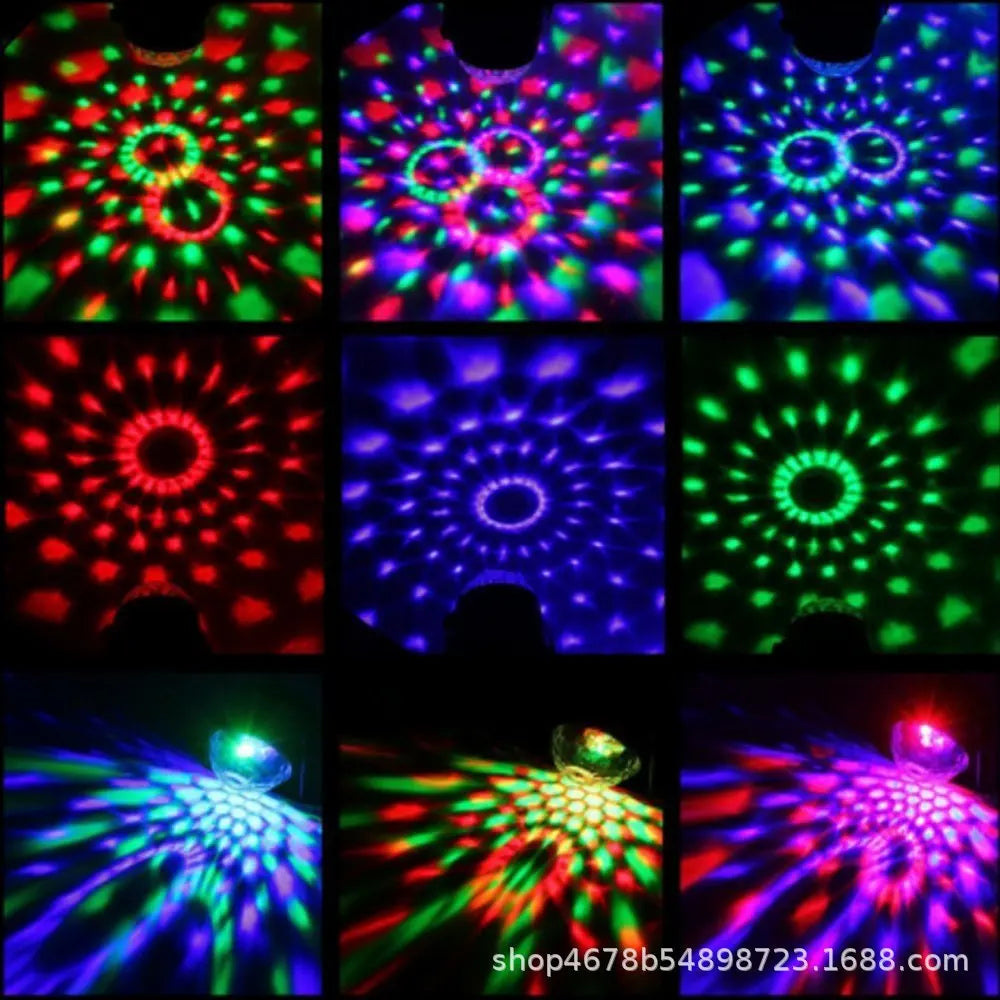 RGB Disco Ball Party Lights DJ Disco Light LED Projector Strobe Lamps Birthday Party Car Club Bar Karaoke Xmas Sound Lights 2024