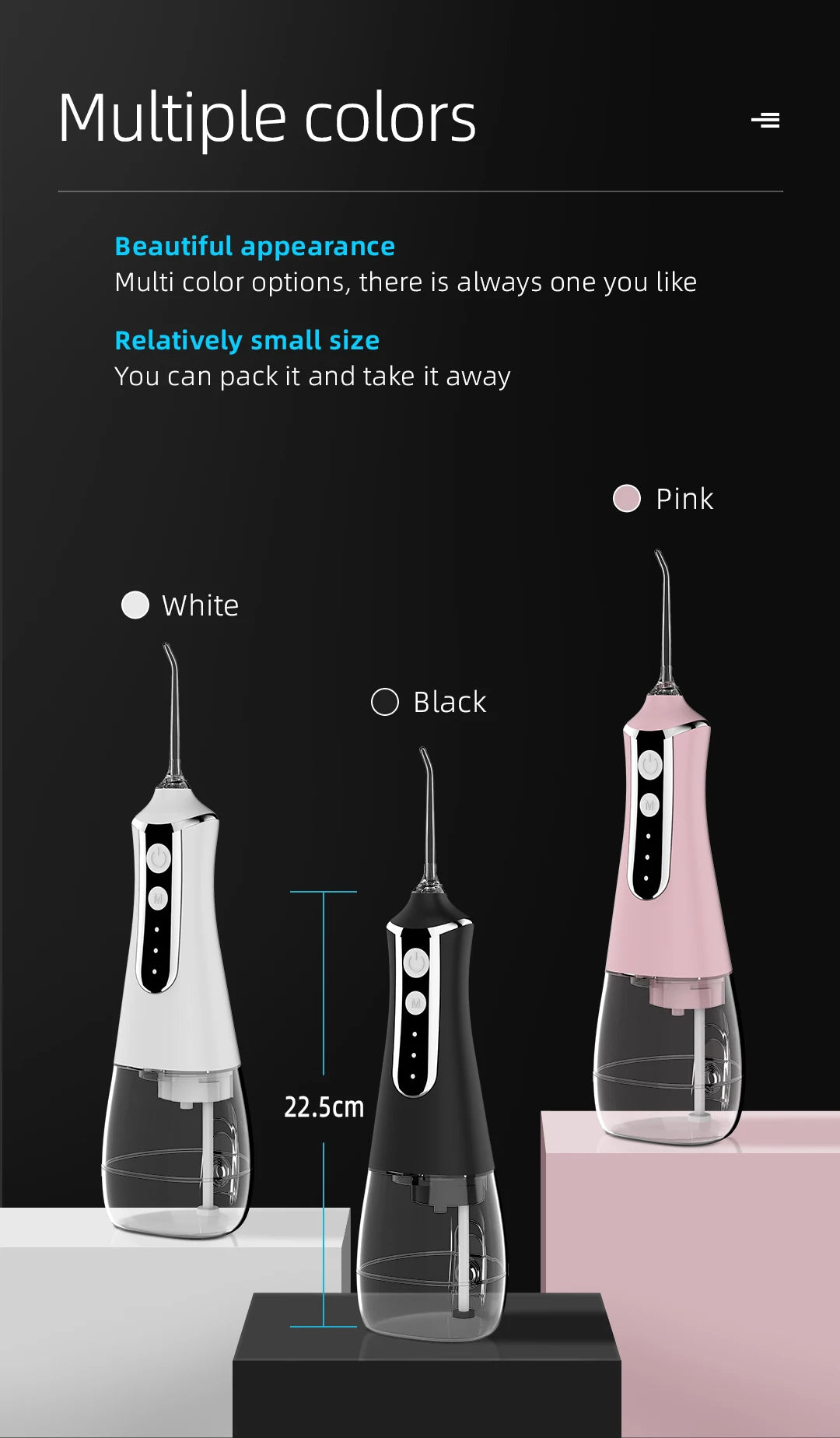 Portable Oral Irrigator Water Flosser Dental Water Jet Tools Pick Cleaning Teeth 300ML 5 Nozzles Mouth Washing Machine Floss
