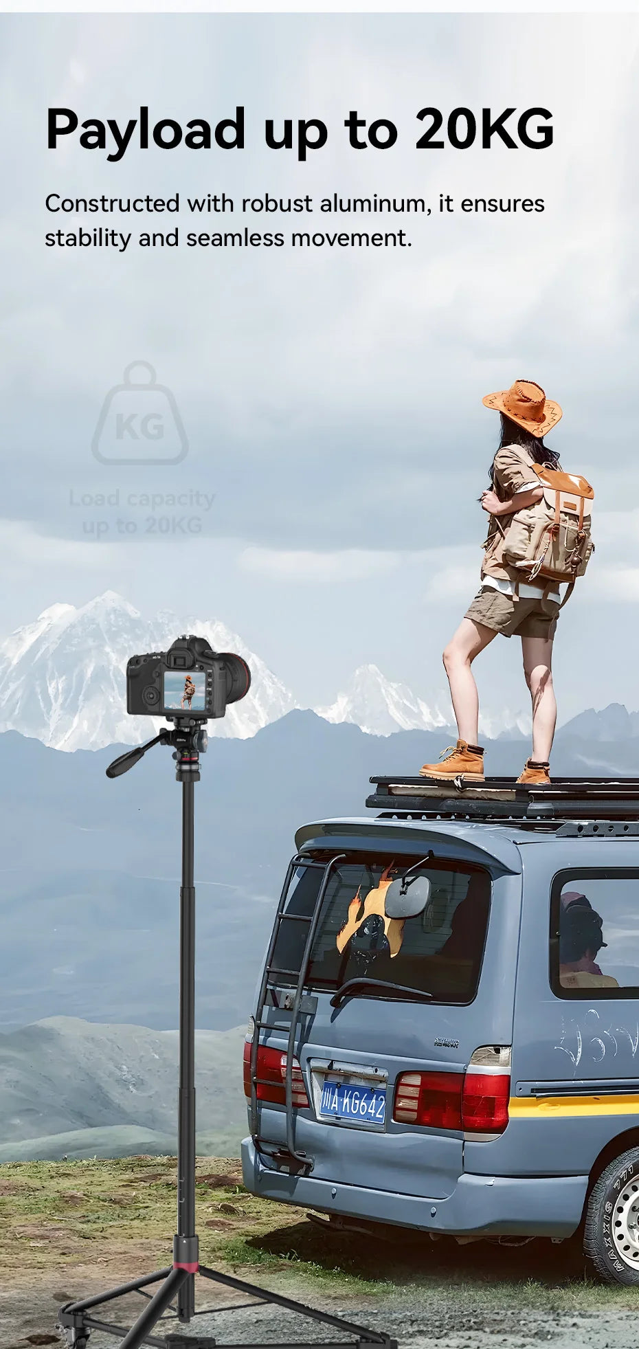 Ulanzi AT-02 Portable Tripod Dolly Kit Quick-moving Tripod Light Stand for Camera Fill Light for Vlog Video Recording