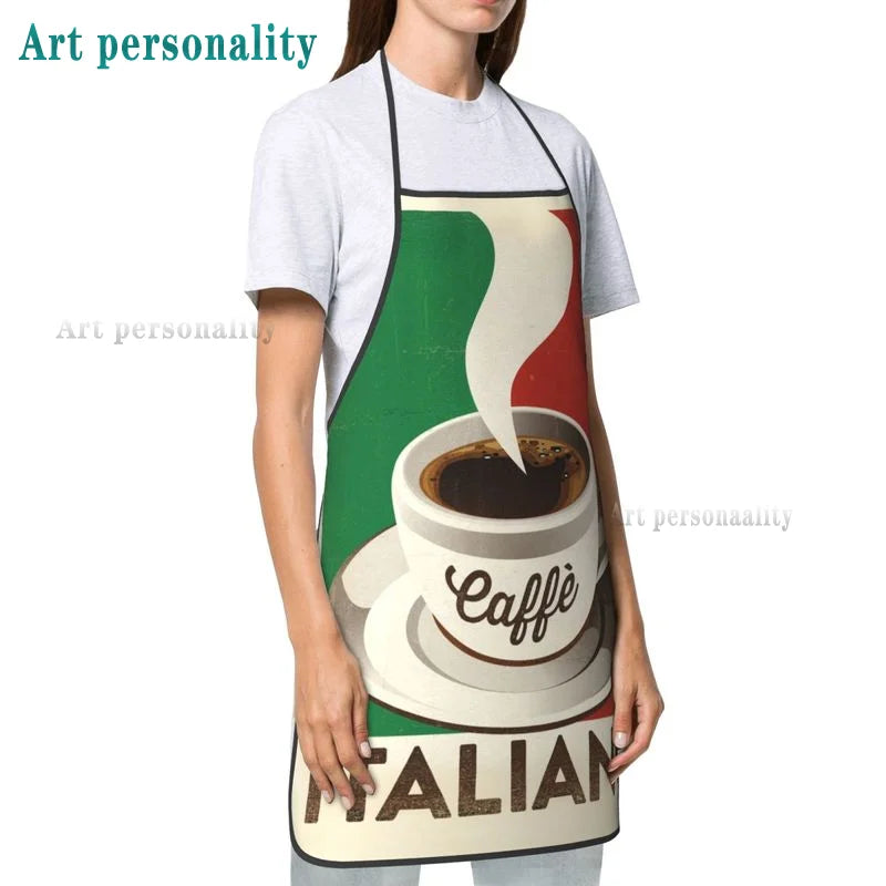 Italy Flag Cartoon Chef Pizza Apron Theme Cooking Chef Work Shop Women Men Adult Girl Kid Weavers Baking BBQ Grilling Kitchen