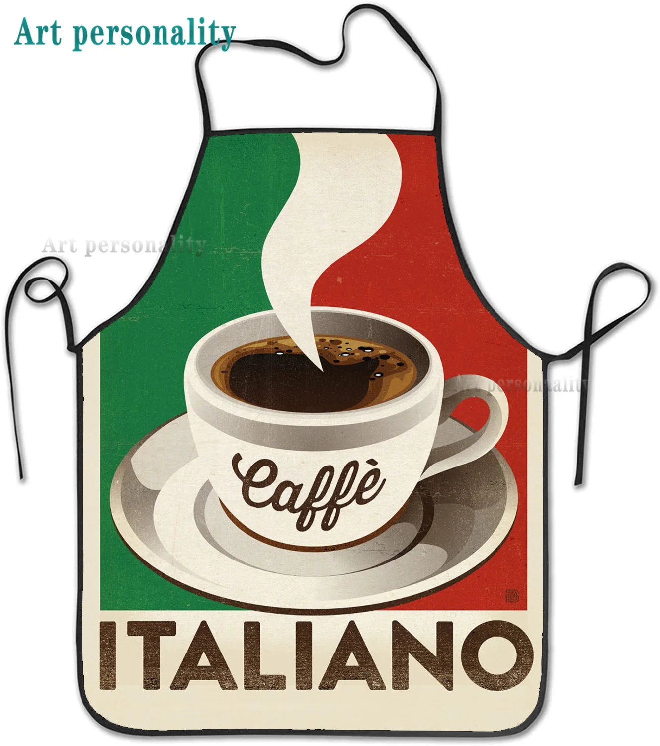 Italy Flag Cartoon Chef Pizza Apron Theme Cooking Chef Work Shop Women Men Adult Girl Kid Weavers Baking BBQ Grilling Kitchen