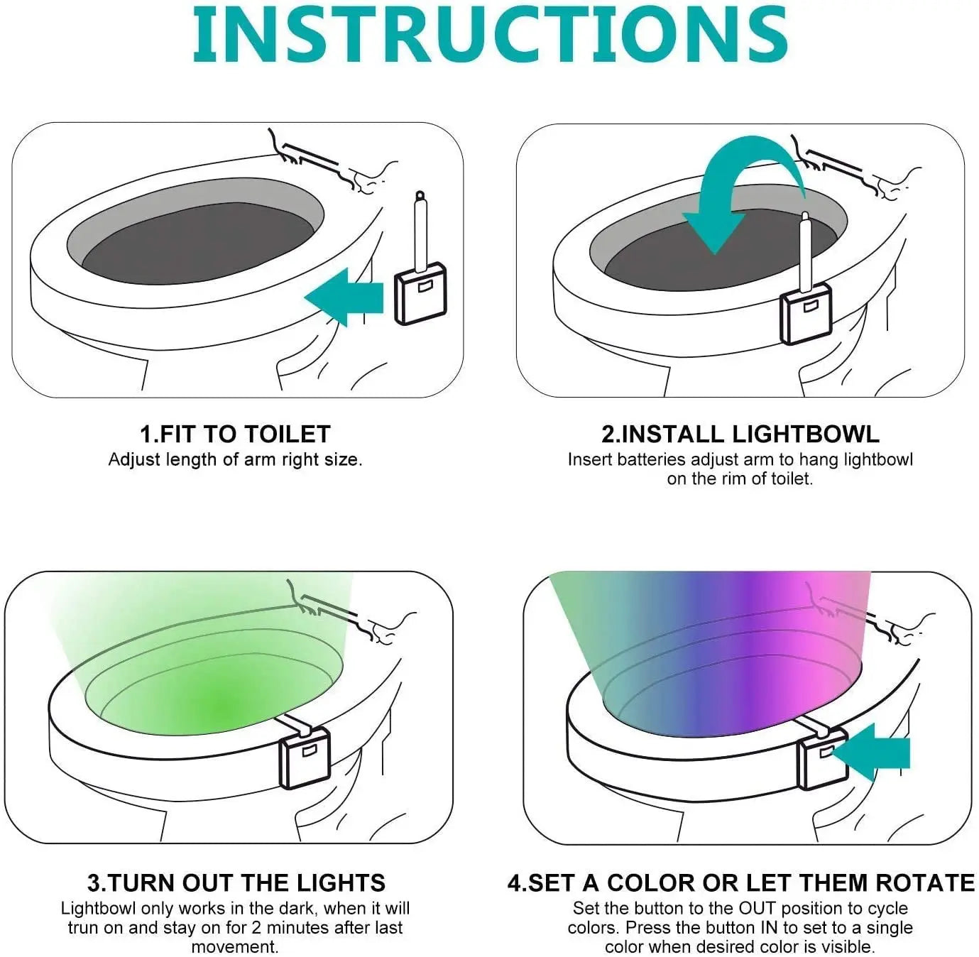 Mini Kawayi Human Infrared Sensing Light LED Night Light Stick Toilet 16/8 Color Bathroom Colorful Motion Sensing Night Light