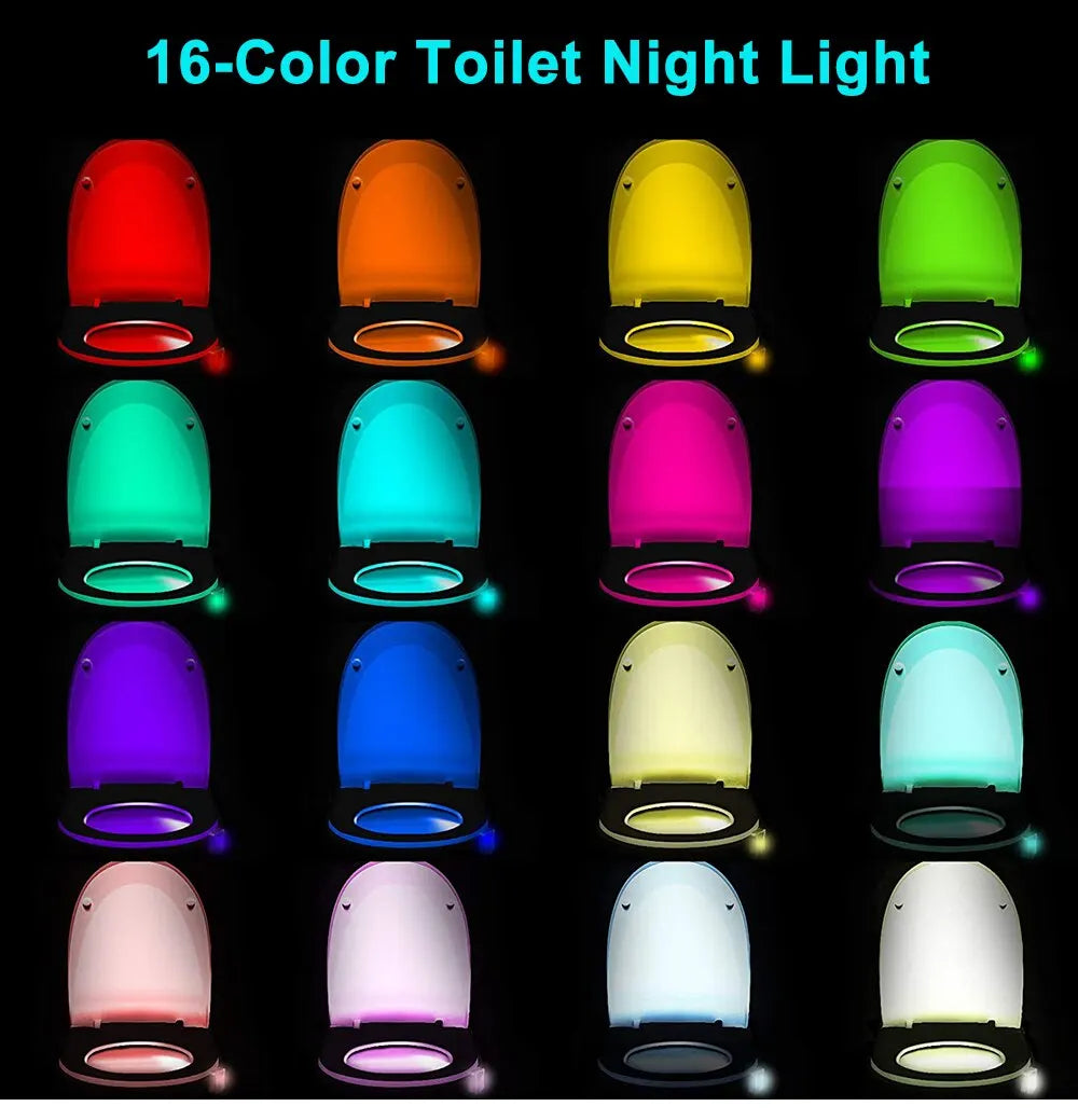 Mini Kawayi Human Infrared Sensing Light LED Night Light Stick Toilet 16/8 Color Bathroom Colorful Motion Sensing Night Light