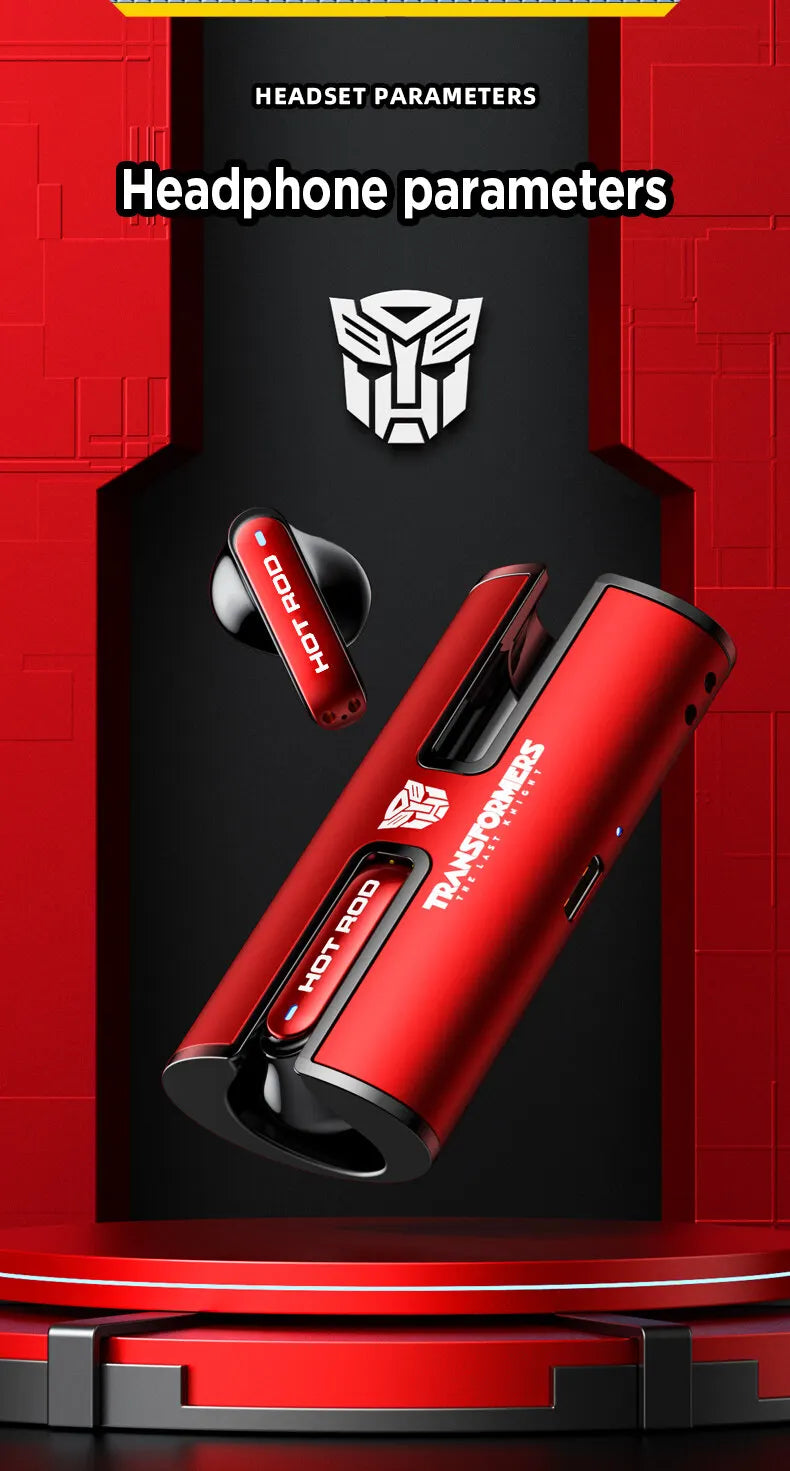 Transformers TF-T02 Earphones Bluetooth 5.3 Wireless TWS Sport Headphones Gaming Headset Dual Modes with Mic Cool Earbuds