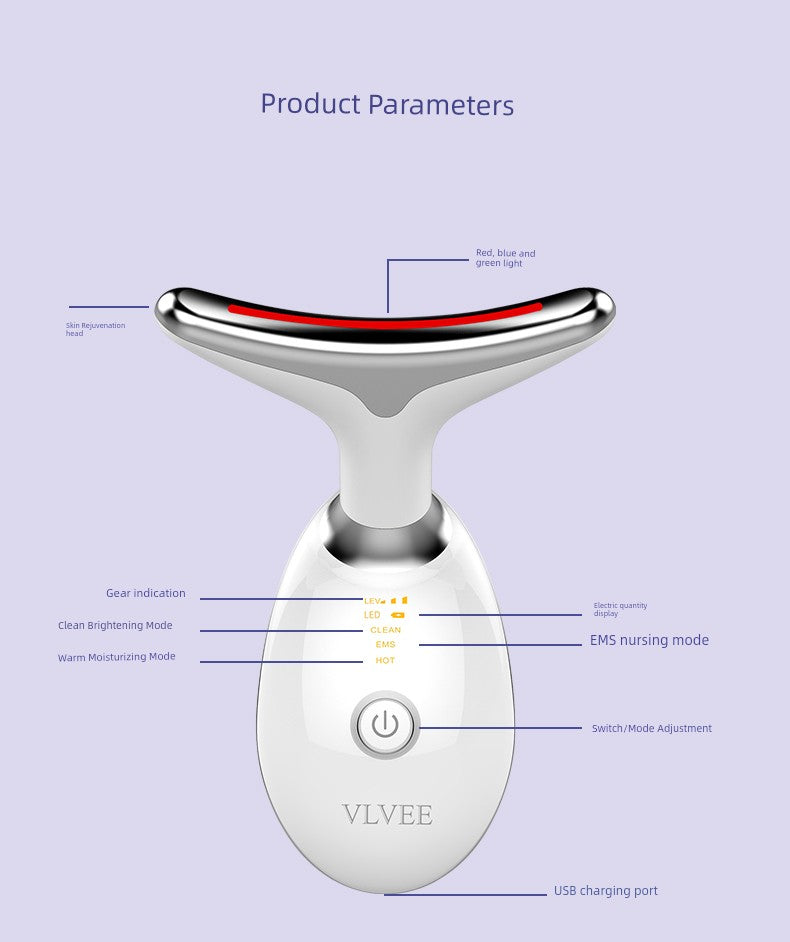 Vlvee French Neck Pattern Massager Lifting Beauty Instrument