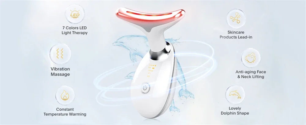Neck Face Lifter EMS Neck Face Lifting Massager Skin Tighten Device LED Photon Therapy Anti Wrinkle Double Chin Remover 7 Modes