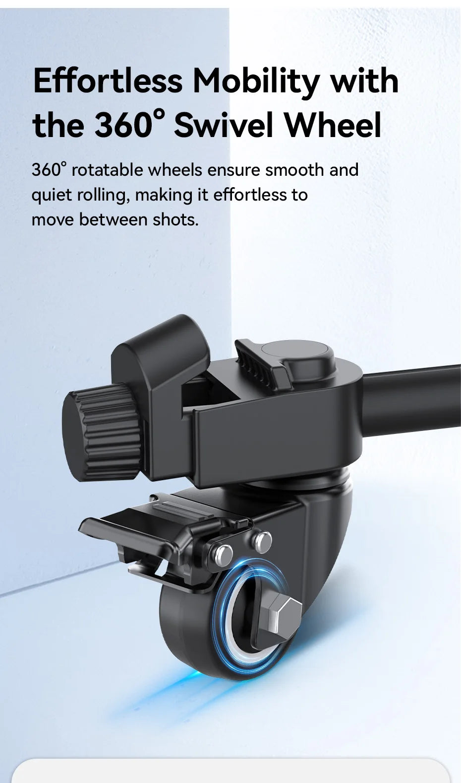 Ulanzi AT-02 Portable Tripod Dolly Kit Quick-moving Tripod Light Stand for Camera Fill Light for Vlog Video Recording