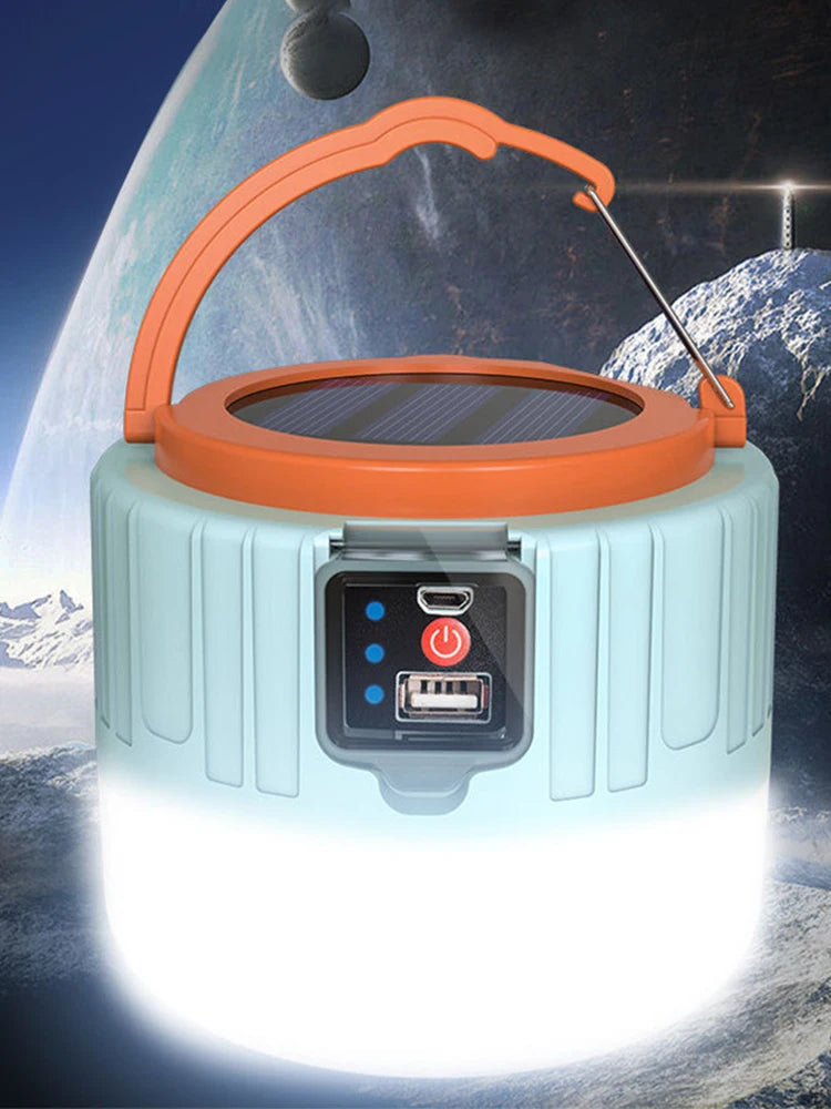 High Power Solar LED Camping Light USB Rechargeable Bulb For Outdoor Tent Lamp Portable Lantern Emergency Lights For BBQ Hiking