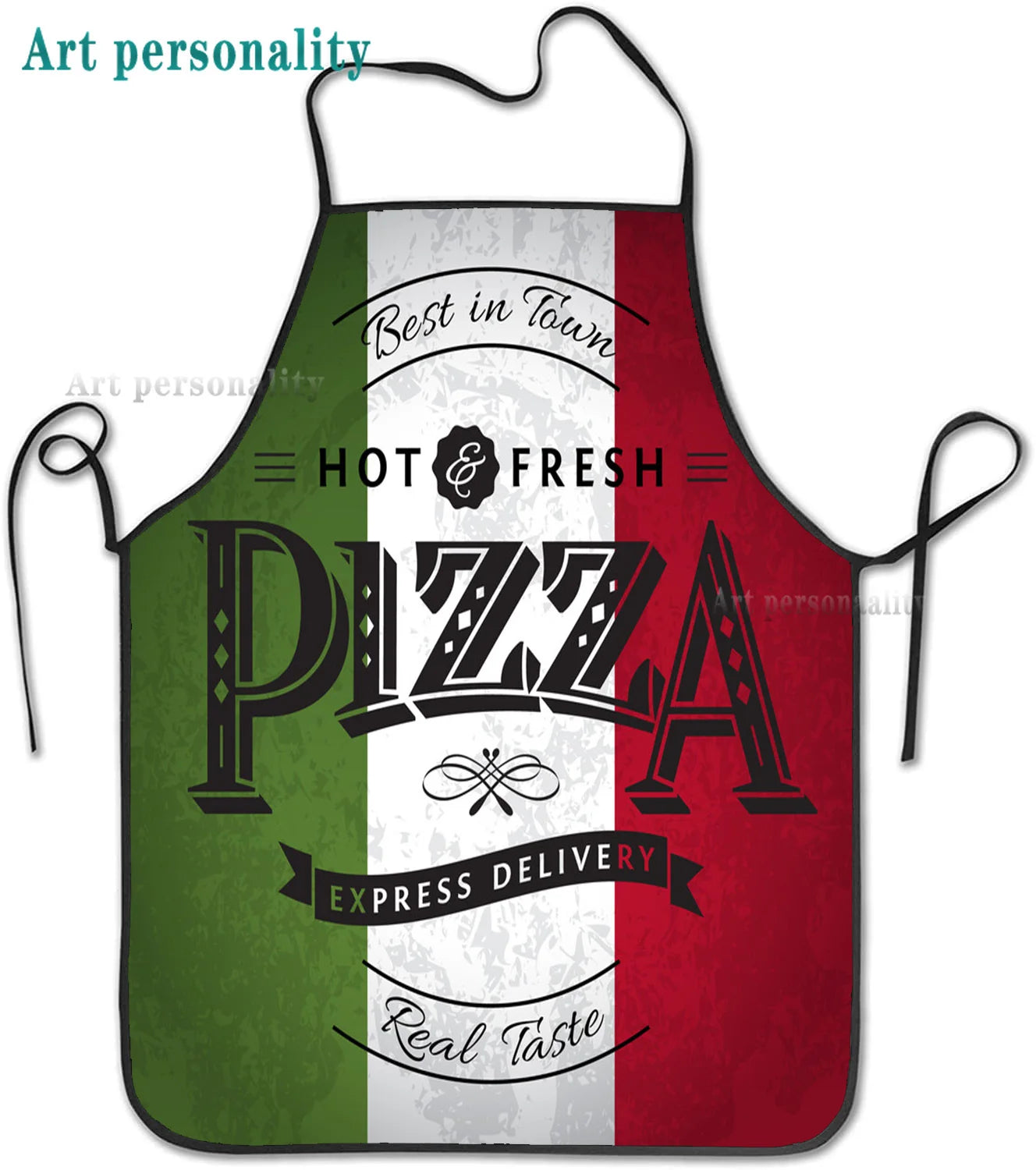 Italy Flag Cartoon Chef Pizza Apron Theme Cooking Chef Work Shop Women Men Adult Girl Kid Weavers Baking BBQ Grilling Kitchen