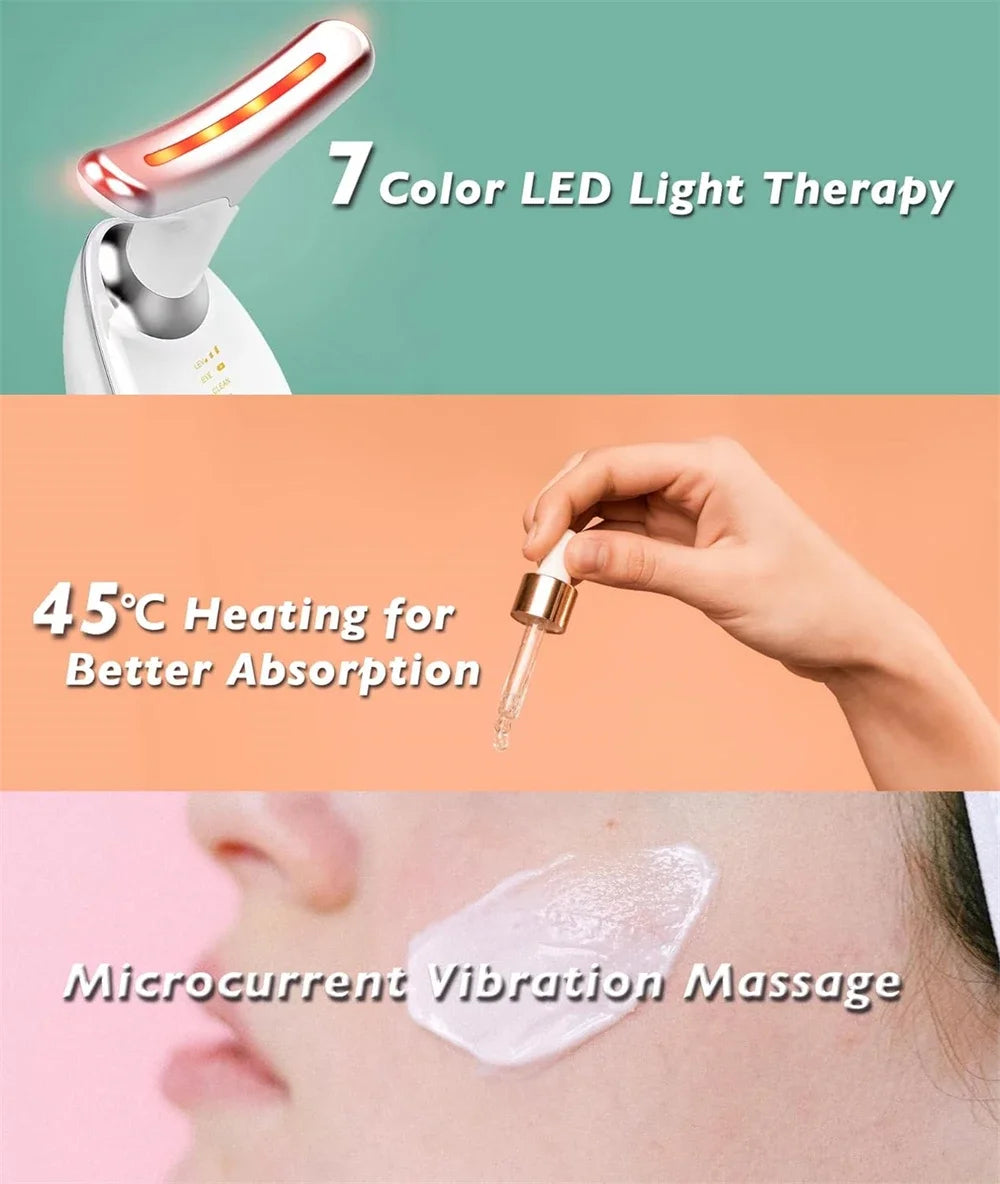 Neck Face Lifter EMS Neck Face Lifting Massager Skin Tighten Device LED Photon Therapy Anti Wrinkle Double Chin Remover 7 Modes