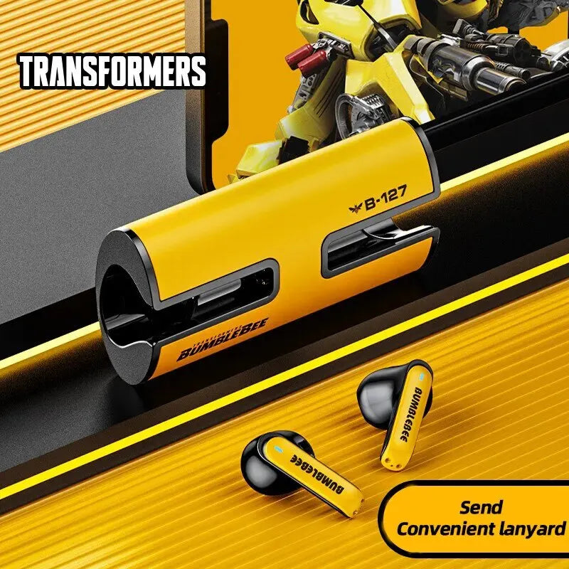Transformers TF-T02 Earphones Bluetooth 5.3 Wireless TWS Sport Headphones Gaming Headset Dual Modes with Mic Cool Earbuds