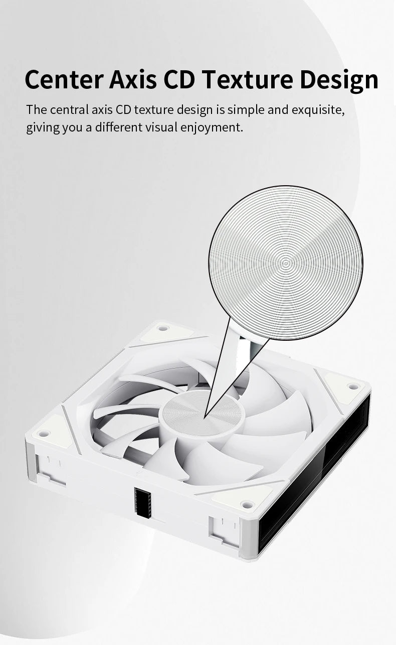 TEUCER JM-5 Wireless Cooling Fan Kit ARGB Light Effect 800-2000RPM Case Fan Compatible with 240 360 Water Cooling Radiator